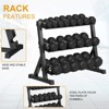 550lbs(10 pair) Rubber Coated Hex Dumbbell Weight Set with Rack, Coated Hand Weights for Strength Training, Exercisesfor Home, Gym - 2 of 4