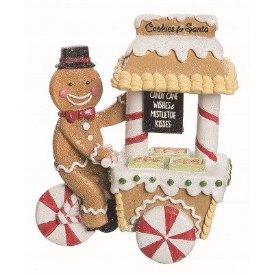 Transpac Resin Brown Christmas Gingerbread Sweet Stand