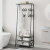 Coucheta Coat Rack Shoe Bench,4-In-1 Hall Tree with Coat Rack, Shoe Storage & Industrial Steel Frame, Wood Look, Multiple Sizes & Colors for Entryway - 4 of 4