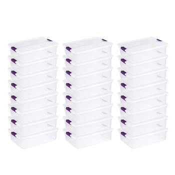 Sterilite 19618606 Small Clip Clear Storage Box With Latched Lid - 11L x  6-5/8W x 2-3/4H - Lot of 6
