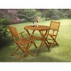 East West Furniture 3-Piece Outdoor Dining Table Set Includes a Bistro Table & 2 Folding Dining Chairs Perfect for Garden,Terrace,Bistro,Porch - 2 of 4