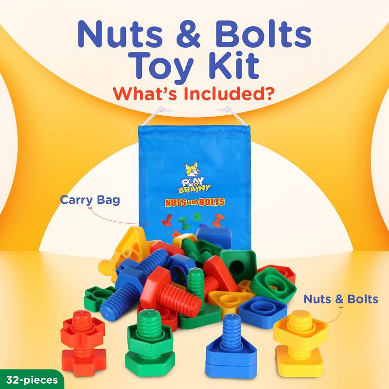 Play Brainy Jumbo Nuts and Bolts (32 Pc), 2 of 8