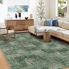 Coucheta Washable Area Rug - Non-Slip Modern Checkered Rug, Stain Resistant Low Pile Carpet for Living Room & Bedroom, Plaid Design - 2 of 4