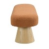 NicBex Modern Mushroom-Shaped Boucle Ottoman Dining Bench with Sturdy Wooden Base,Upholstered Long Bench for Living Room,Bedroom - 4 of 4