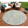 Sage Artichoke Green And Gold Abstract Washable Indoor Outdoor Area Rug - 2 of 4