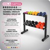 HolaHatha 146 Pound Neoprene Coated Non Slip Dumbbells with Rack for Strength Training, Includes 3, 5, 8, 10, 12, 15, & 20 Pound Sets, Multicolor - 3 of 4