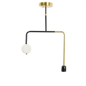 Storied Home Modern Marble Pendant Lamp, Minimalist Geometric Kitchen Lighting - 1 of 4