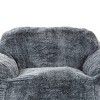 NicBex Modern Soft Faux Fur Bean Bag Chair with Armrest,High-Resilience Memory Foam Filled Lounge Chair for Adults&Kids for Living Room,Blue/Gray - 4 of 4