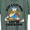 Women's - Garfield - Just A Cat Who Loves Chickens Short Sleeve Graphic T-Shirt - 2 of 4