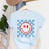 Simply Sage Market S.W.Smiley Checkered Patriotic Garment Dyed Tee - 3 of 4