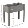 YUHAO Elevated Wooden Planter Box with Legs for Outdoor Plants Flowers Fruits Vegetable Herb Growing，31"x31"x16" - 4 of 4