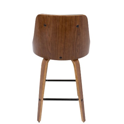 Gianna Gray and Walnut Swivel Counter Stools Set of 2
