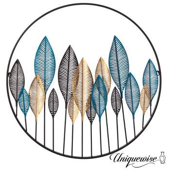 Uniquewise Multicolor Leaf Artistry Metal Wall Décor for Entryway, Dining Room, Kitchen, Office, Bedroom and Hallway