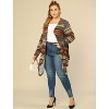 Agnes Orinda Women's Plus Size Boho Striped Open Front Cardigans - 3 of 4