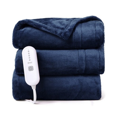 Trinity Heated Blanket Electric Throw, Flannel Heating Blankets, Throw  50x60 Navy Blue : Target