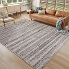 Acekool 5x7 Green Washable Area Rug, Modern Solid Braid Print, Non-Slip, Stain Resistant, Low Pile Accent Carpet for Living Room Bedroom - 3 of 4