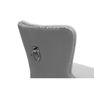 Rustic Gray Velvet 24" Bar Stools with Chrome Details (Set of 2)