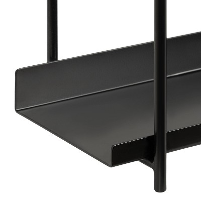 Dominic Black Metal 2-Tier Floating Wall Shelf