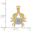 Black Bow Jewelry 14k Yellow Gold and White Rhodium Diamond Cut Crab Pendant - 4 of 4