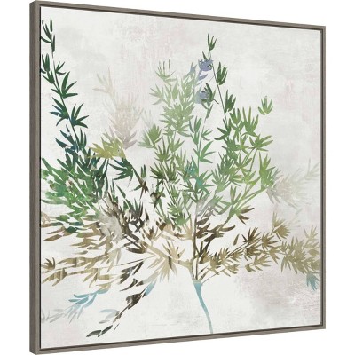 32" Olive Branch Abstract Canvas Wall Art with Float Frame