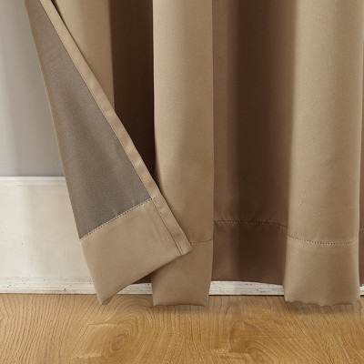 Taupe Room-Darkening Grommet Curtain Panel, 54"x63" Polyester