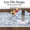 2x6ft Washable Vintage Floral Print Runner Rug, Non Slip Low Pile Non Shedding Soft Mat, Stain Resistant Carpet for Bathroom Kitchen Hallway, Blue - 3 of 4
