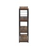Royal Hampton 4 Tiered Metal Framed Wooden Bookshelf, Weathered Oak Brown and Black - 3 of 4
