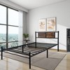 Twin Size Bed Frames with Wood Headboard and Footboard,Strong Metal Slats Support for Twin Bed Platform,No Box Spring Needed,Easy Assembly - 2 of 4