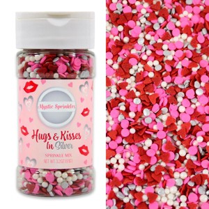 Mystic Sprinkles Hugs & Kisses Sprinkle Mix in Silver Sprinkle Mix 3.2oz Bottle - 1 of 4