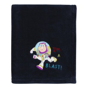 NoJo Disney Toy Story Outta This World Blue Appliqued Super Soft Baby Blanket - 1 of 4
