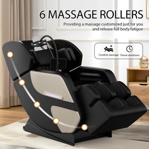 Massage Chair 0 Gravity With 5 Preset Modes Can Choose, Full-Body Massage Chair With 6 Fixed Rollers, Retractable Footrest Chair-Cuddlewood - 1 of 4