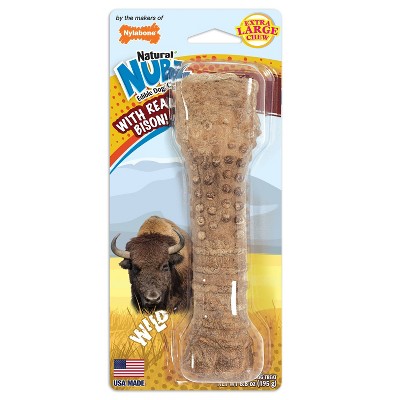 Nylabone Natural Extra Large Nubz with Wild Bison Flavored Chewy Dental Chew Dog Treats - 1ct