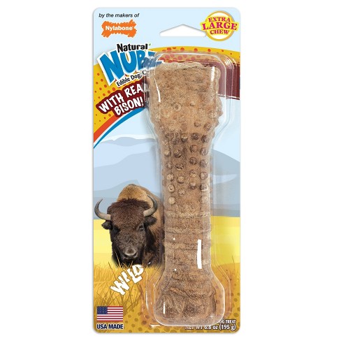 Nylabone Natural Extra Large Nubz with Wild Bison Flavored Chewy Dental Chew Dog Treats - 6.8oz - image 1 of 4