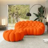 WJSHome Loveseat Bubble Sofa with Ottoman, Curved Couch, Comfy Upholstered Sofa, Mesh Fabric 3D Honeycomb Shape Modern Couch - 2 of 4
