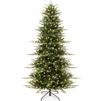 Best Choice Products Pre-Lit Artificial Aspen Noble Fir Christmas Tree w/ Branch Tips, LED Lights