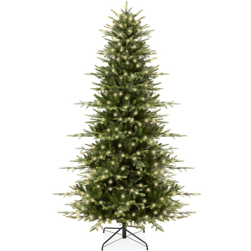 Best Choice Products Pre-Lit Artificial Aspen Noble Fir Christmas Tree w/ Branch Tips, LED Lights, 1 of 11
