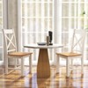 Tangkula Modern Wooden Dining Chairs Set of 2 w/ High Back Rubber Wood Frame Armless - 2 of 4