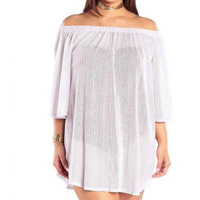 Women's Plus Size Off the Shoulder Cover Up Tunic - Always for Me