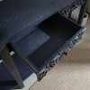 KIGFTSOD 59.2in Black Carved Wooden Console Table - Two Drawers, Lower Storage Shelf, Elegant Accent for Entryway, Living Room, Hallway - 4 of 4