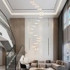 BAOURE 12-Light Modern Gold Led Chandelier Dimmable Lotus Leaf LED Chandelier for High Ceiling, 118in Long Staircase Spiral Pendant Lights for Foyer - 3 of 4