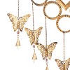 36" Iron Eclectic Butterfly Windchime Brass/Orange/Green - Olivia & May: Decorative Garden Accent, No Choking Hazard - 3 of 4