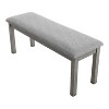 HOMES: Inside + Out 45" Windsong Cushioned Farmhouse Dining Bench Gray: Upholstered Seating, Wood Legs - image 4 of 4