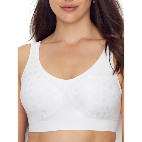 Bali Women's Comfort Revolution Smart Sizes Bralette - 3488 L Dot White