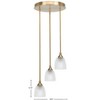 Toltec Lighting Empire 3 - Light Pendant in  New Aged Brass with 5" Clear Ribbed Shade - 2 of 2