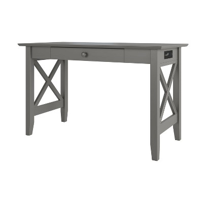 AFI Furnishings Lexi Desk with Drawer and Charger Grey