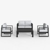 LayinSun 4 Pieces Aluminum Outdoor Patio Furniture Set, Metal Modern Conversation Sofa Set with Coffee Table and Washable Thick Cushions - 2 of 4