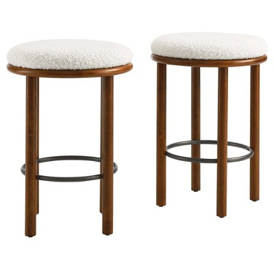 Modway Fable Boucle Fabric Counter Stools - Set of 2