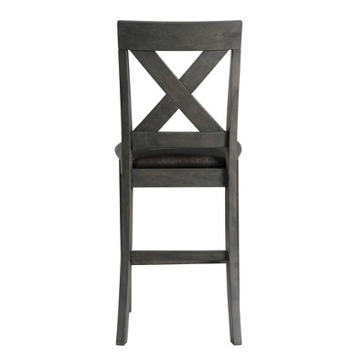Alexa Gray 7-Piece Counter Height Dining Set with Faux Leather Upholstered Chairs