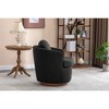30.3'' Linen Fabric Swivel Accent Chair with Ergonomic Design and Solid Wood Round Base for Living Room, Bedroom - 4 of 4