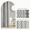 Imani 100 Cotton Chenille Shower Curtain, 72x 72, Grey, Machine Washable, Modern Bathroom Decor - 3 of 4